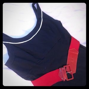 Navy and White Retro Dress